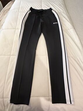 BAD. Black Track Joggers with White Side Stripes